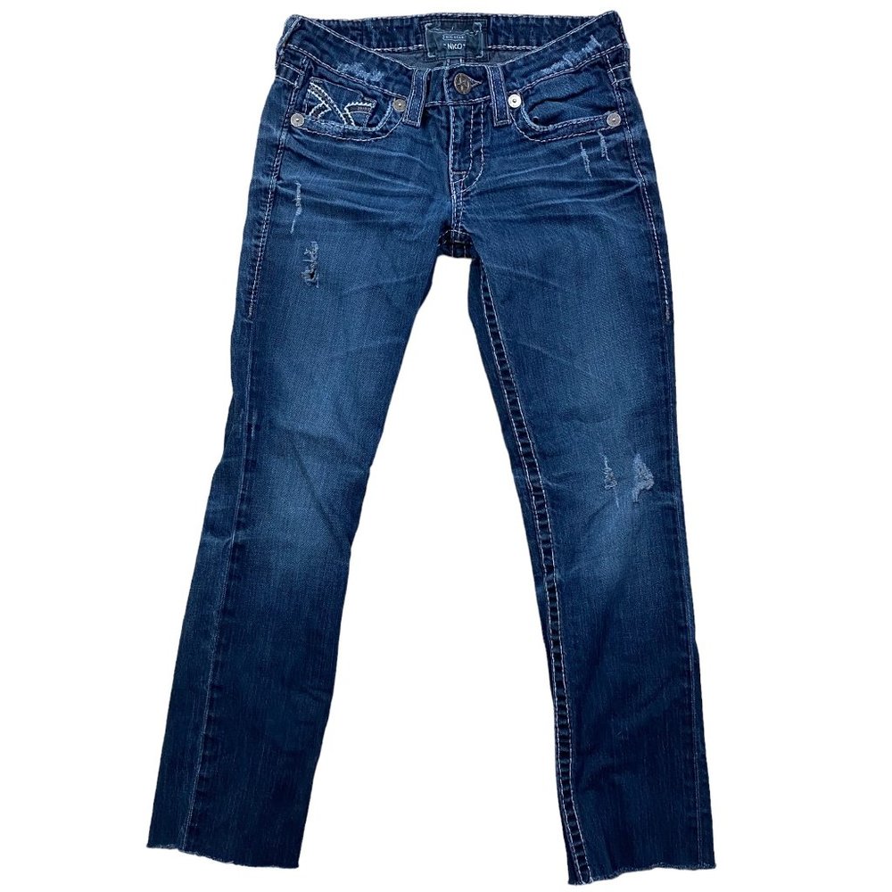 Nico Y2K Jeans Womens 27R Medium Wash Denim Low Rise Embroidered Coastal Cowgirl